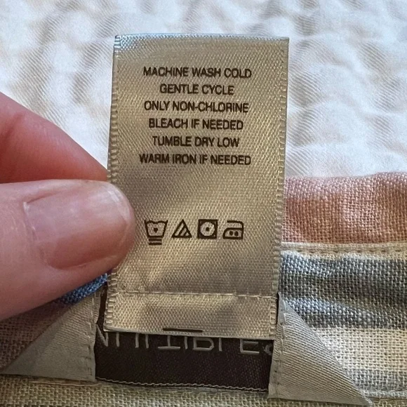 Multiples- Linen Blend Striped Button Down Shirt- Small - Picture 3 of 9